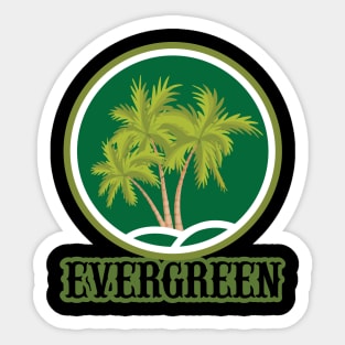 Evergreen Palms Art Design Gift Sticker